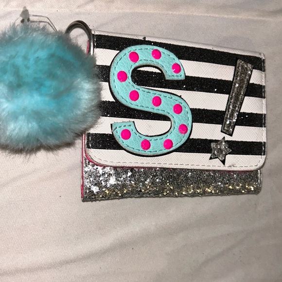 Justice Other - Letter “S” Sparkle, stripe Wallet